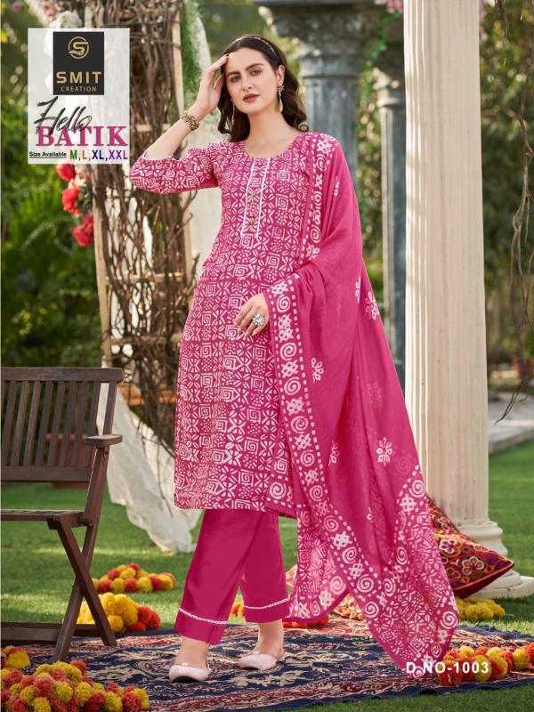 Smit Hello Batik Fancy Designer Kurti Pant With Dupatta Collection